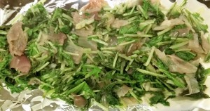 Salmon over Organic Mizuna Greens - Eat-in With YiaYia