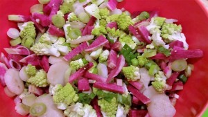 Romanesco Crunch Salad - EatinWithYiayYia.com