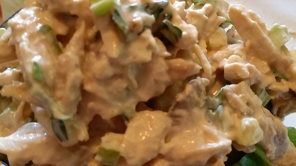 Spicy Coconut Lime Chicken Salad - EatinWithYiaYia.com